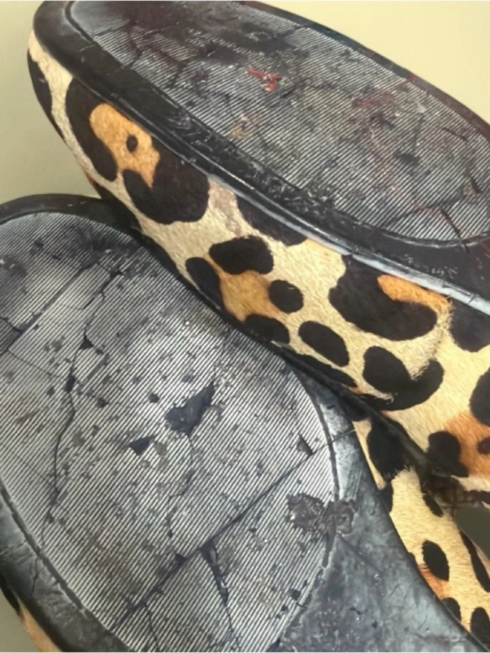 kate spade Leopard Print Ballet Flats with Gold Dome